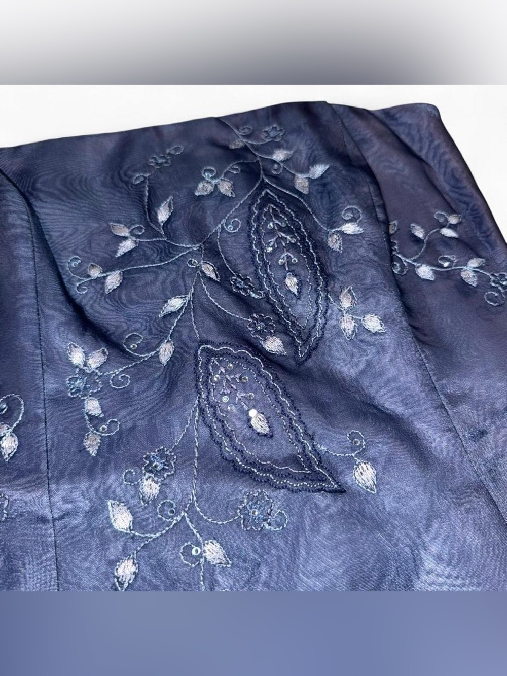 Vintage 1995 Laundry by Shelli Segal 100% silk embroidered formal dress - Picture 5 of 8